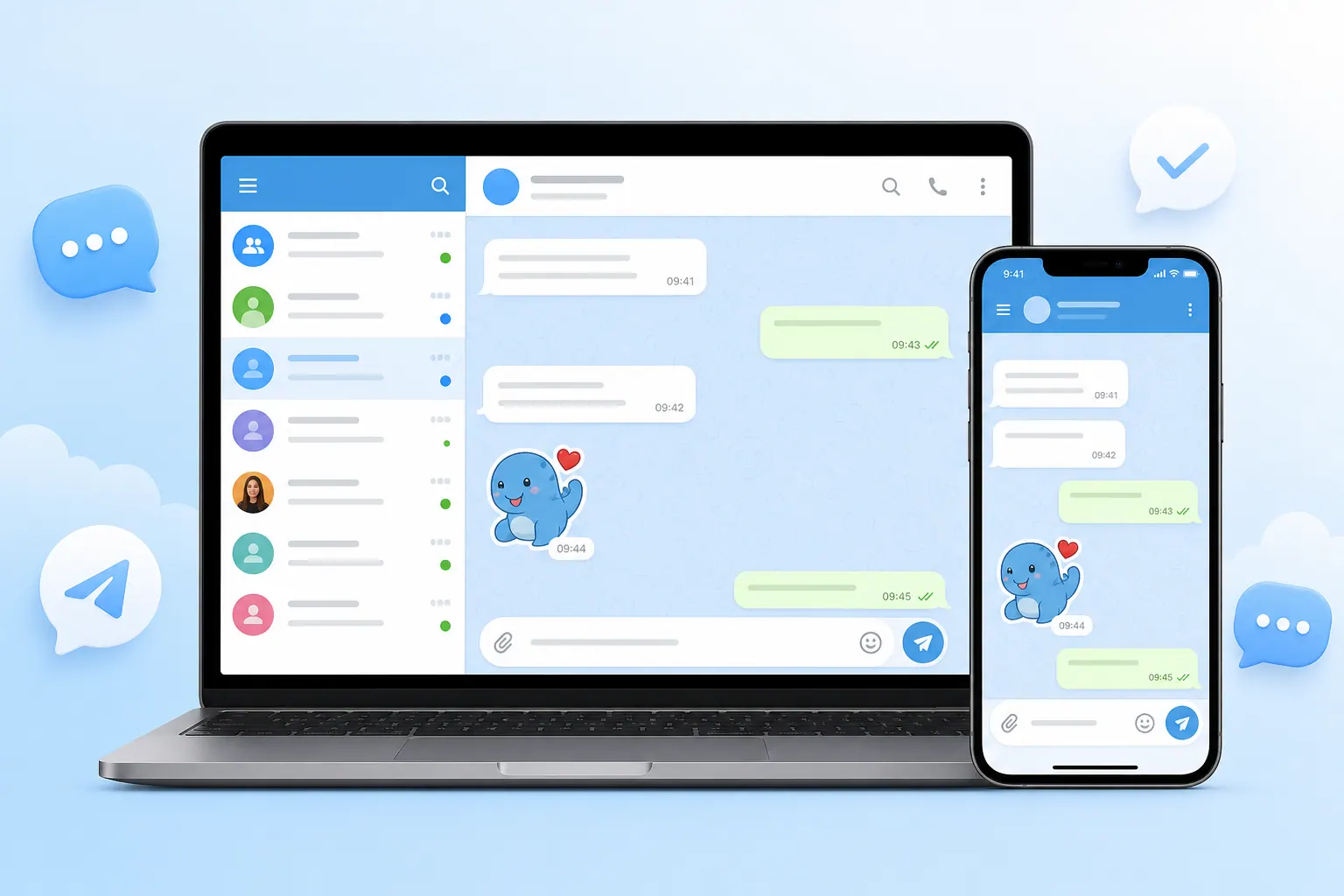 Telegram di komputer dan ponsel siap dipakai