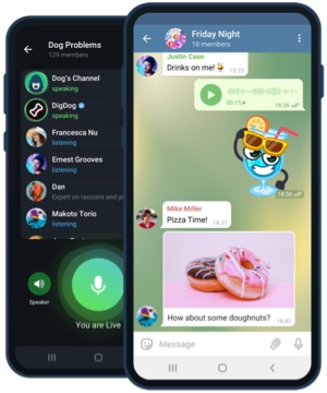 Telegram untuk Android menampilkan obrolan grup dan panggilan suara